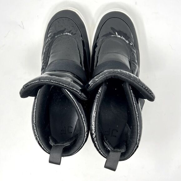 JF Sinead Patent Nylon Black Arctic Lite Strap Puffy Boot High Top Sneaker 10 - Picture 8 of 11